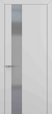 Квалитет К-3, гладкая дверь с вертикальным стеклом, пленка матовый серый