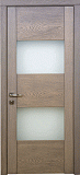 Межкомнатная дверь Вена, дверь из массив дуба, стекло сатинат (дуб мраморный)