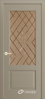 Кантри-К, дверь неоклассика со стеклом Лилия, эмаль мокко