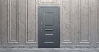 Дверь входная Викториан, муар серый/капучино