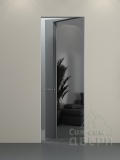 Скрытая дверь с зеркалом Elen ALU REVERS, с алюминиевой кромкой, открывание от себя