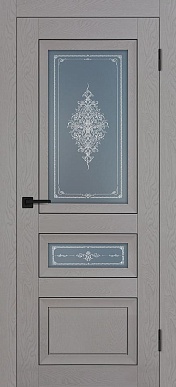 Дверь межкомнатная Soft Touch PST-29-2, стекло Кристалайз графит (серый ясень)