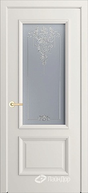 Кантри-П, классическая дверь со стеклом Версаль, эмаль жасмин