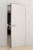 Межкомнатная дверь Скрытая дверь под покраску Elen ALU, с алюминиевой кромкой, открывание на себя