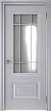 Межкомнатная дверь ДО Смальта-46, стекло решетка (эмаль серая)