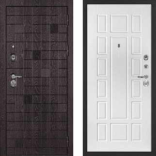 Дверь входная Нона-36/Панель экошпон PR-124, металл 1.5 мм, 2 замка KALE, горький шоколад/белый ясень