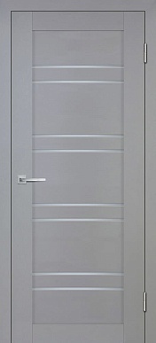 Дверь межкомнатная экошпон Деко-19, со стеклом сатинат светлый (серый тик)