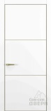 Квалитет К-11, гладкая дверь с молдингом, с золотой кромкой Alu Gold, цвет - белый матовый