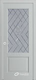 Межкомнатная дверь Кантри-К, дверь неоклассика со стеклом Лилия, эмаль серая