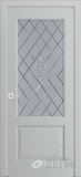 Кантри-К, дверь неоклассика со стеклом Лилия, эмаль серая
