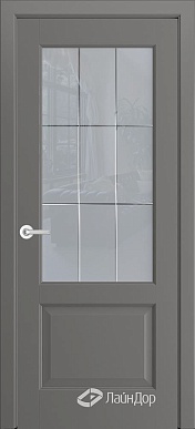 Кантри-К, дверь неоклассика со стеклом Решетка-2, эмаль кварц