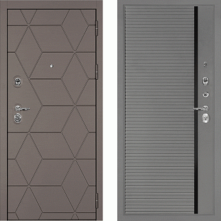 Дверь входная Тетра-181/PR-173, коричнево-серый/серый