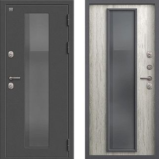Входная дверь для дома с терморазрывом Т-1000, пепельный муар/полярный дуб