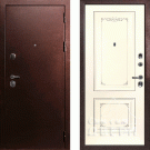 Дверь входная C-3/Панель эмаль Смальта-14, металл 1.5 мм, 2 замка, медный антик/слоновая кость Ral1013, патина шампань