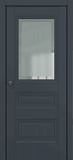 Межкомнатная дверь Классика Ампир, багет B2, дверь со стеклом (матовый графит премьер)