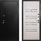 Дверь входная С-1/Панель экошпон PSK-1, металл 1.5 мм, 2 замка, титан/ривьера крем