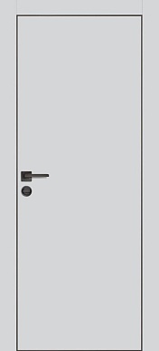 PX-1, гладкая матовая дверь с черной кромкой ALU Black (агат)