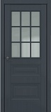 Межкомнатная дверь Классика Ампир АК, багет B2, стекло английская решетка (матовый графит премьер)