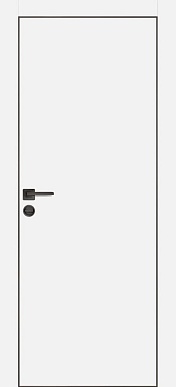 PX-1, гладкая матовая дверь с черной кромкой ALU Black (белый)