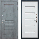Дверь входная Соната Классик-34, бетон темный/белый ясень