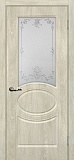 Межкомнатная дверь ДП Сиена-1, стекло сатинат, контурный полимер (дуб седой)