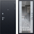 Дверь входная Техно Бетон с зеркалом, букле графит/бетон светлый