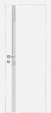 Межкомнатная дверь PX-8, гладкая матовая дверь со стеклом, кромка ALU (белый)