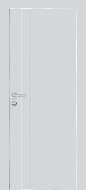 PX-14, гладкая матовая дверь с молдингами, кромка ALU (агат)