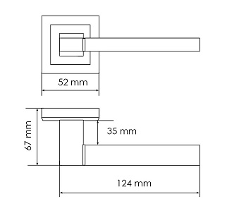 Ручка на квадратное розетке Morelli MH-54-S6 BL (черный)
