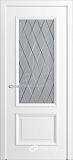 Межкомнатная дверь Кантри-П, классическая дверь со стеклом Лондон, белая эмаль