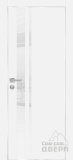 PX-16, гладкая матовая дверь со стеклом, кромка ALU (белый)