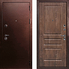 Дверь входная С-3/Панель экошпон Версаль-2, металл 1.5 мм, 2 замка, медный антик/дуб корица