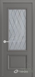 Кантри-П, классическая дверь со стеклом Лондон, эмаль кварц