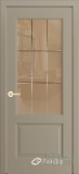 Кантри-К, дверь неоклассика со стеклом Решетка-2, эмаль мокко