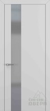 Квалитет К-3, гладкая дверь с вертикальным стеклом, пленка матовый серый