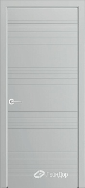 Ника Ф4, дверь крашеная с фрезеровкой Линии (эмаль серая)