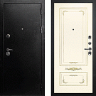 Дверь входная С-1/Панель эмаль Смальта-09, металл 1.5 мм, 2 замка, титан/слоновая кость Ral 1013, патина золото