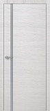 Межкомнатная дверь H-1, дверь с вертикальным стеклом, экошпон (окаша сильвер)