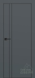 PX-20, дверь c молдингом, черная кромка ALU Black (графит)