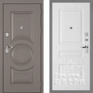 Дверь входная Плаза-177/Панель PR-150, металл 1.5 мм, 2 замка KALE, коричнево-серый/сандал белый