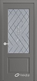 Межкомнатная дверь Кантри-К, дверь неоклассика со стеклом Лилия, эмаль кварц