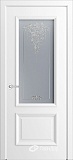 Межкомнатная дверь Кантри-П, классическая дверь со стеклом Версаль, белая эмаль