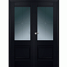 Межкомнатная дверь Двухстворчатая распашная дверь 2U (черный матовый)