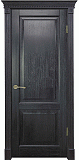 Межкомнатная дверь Классика-3, массив дуба, дверь глухая (венге/серебро)