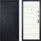 Дверь входная П-1, панель ПВХ, металл 1.5 мм, 2 замка, графит альянс/белый софт