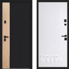 Дверь входная с электронной ручкой-замком Легион, черная шагрень/белый