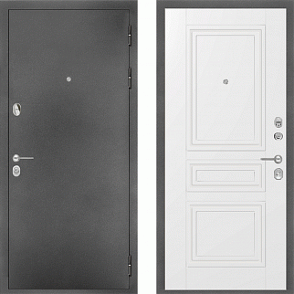 Дверь входная Премиум SB, антик серебро/Классика сноу