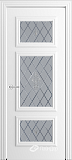Межкомнатная дверь ДО Афина, стекло Лилия (эмаль белая)
