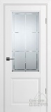 Дверь полотно PSU-37, стекло сатинат с гравировкой (белый)