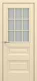 Межкомнатная дверь Классика Ампир АК, багет B2, стекло английская решетка (матовый крем)